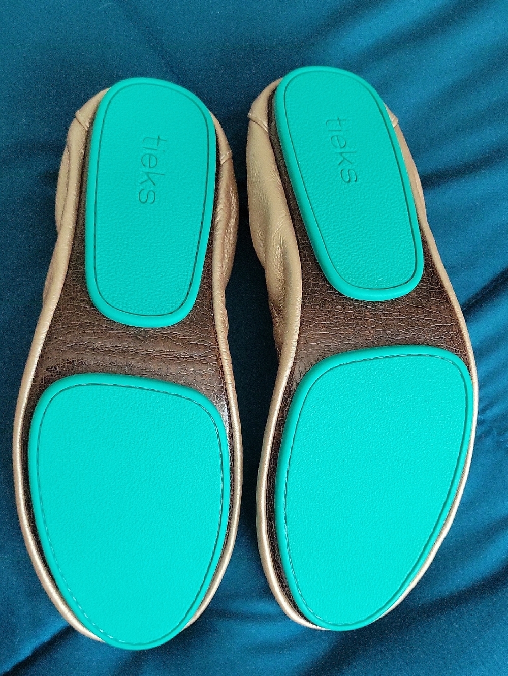 Tieks -Metallic Champagne Leather Ballet Flats SZ 9 NWOT - Picture 4 of 5